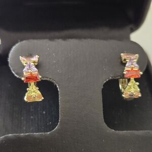 Elegant Gold and Multicolor Earrings